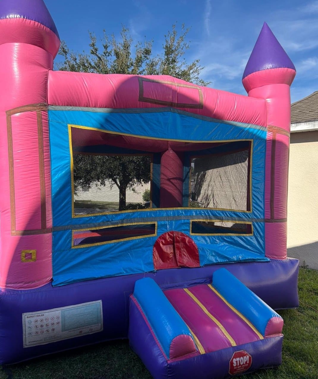 Pink castle bounce house rental Kissimmee FL